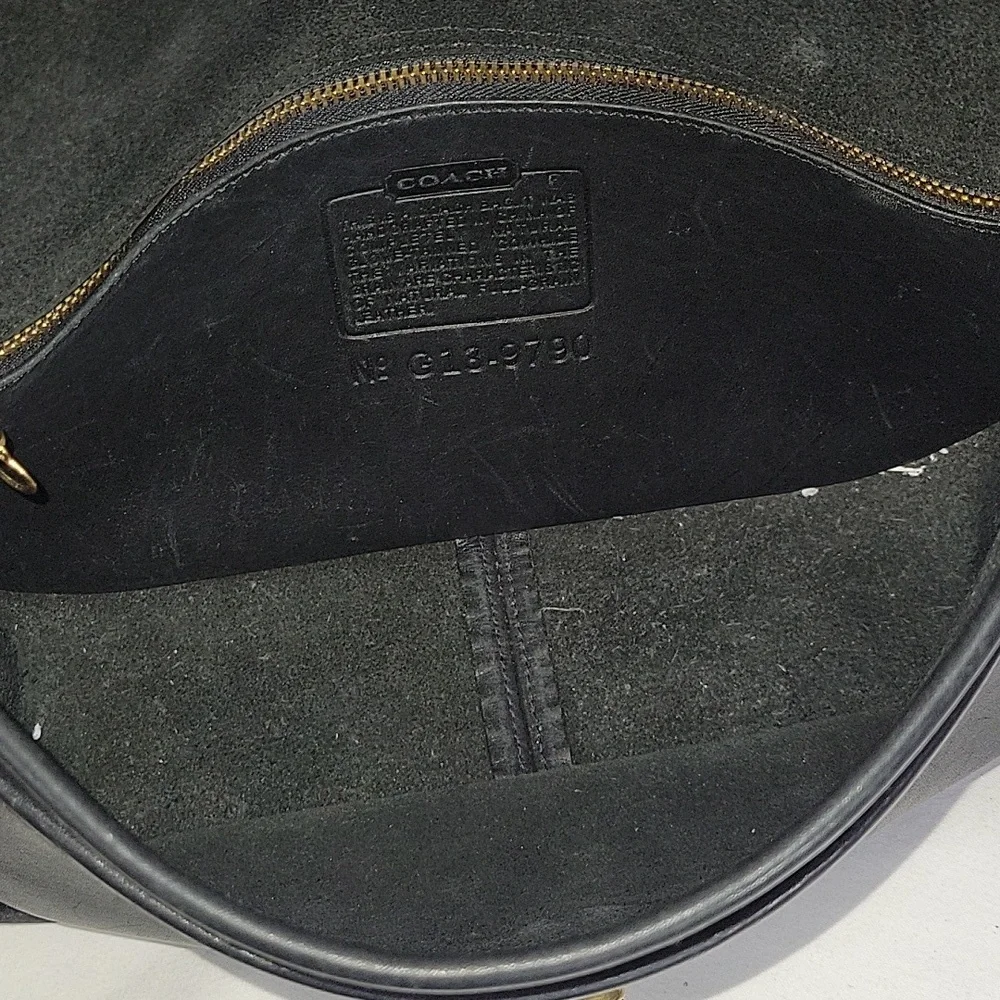 Vintage Coach 9790 Black Leather City Bag Shoulder Bag Satchel Purse - Picture 12 of 13